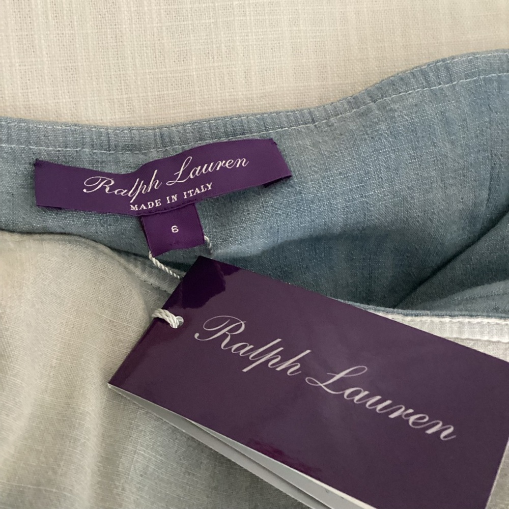 Ralph Lauren Collection Madelyn Chambray  Jumpsuit Womens 6 Indigo 
 NWT